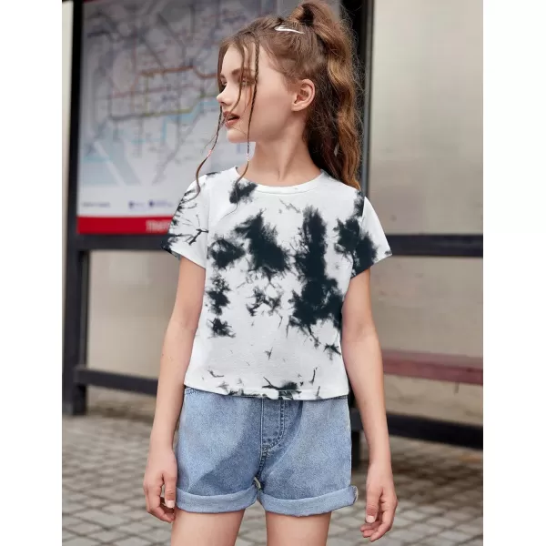 Arshiner Girls Shirt Crop Tops Short Sleeve Summer Drop Shoulder Batwing Sleeve Crewneck Loose T Shirt Tee