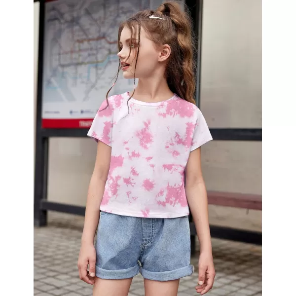 Arshiner Girls Shirt Crop Tops Short Sleeve Summer Drop Shoulder Batwing Sleeve Crewneck Loose T Shirt Tee