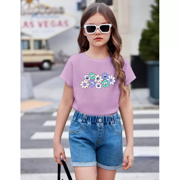 Arshiner Girls Shirt Crop Tops Short Sleeve Summer Drop Shoulder Batwing Sleeve Crewneck Loose T Shirt Tee