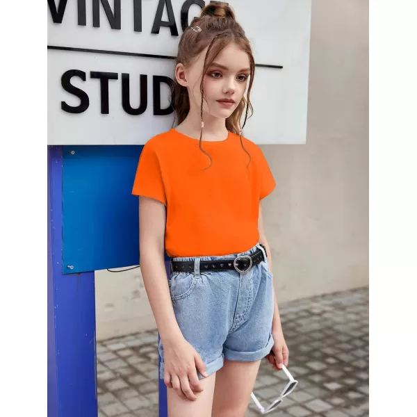 Arshiner Girls Shirt Crop Tops Short Sleeve Summer Drop Shoulder Batwing Sleeve Crewneck Loose T Shirt Tee