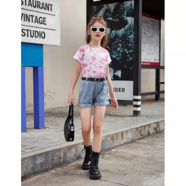Arshiner Girls Shirt Crop Tops Short Sleeve Summer Drop Shoulder Batwing Sleeve Crewneck Loose T Shirt Tee