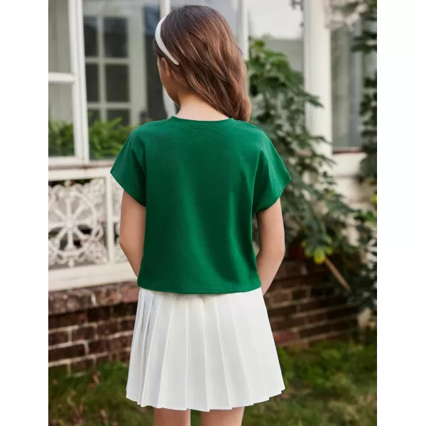 Arshiner Girls Shirt Crop Tops Short Sleeve Summer Drop Shoulder Batwing Sleeve Crewneck Loose T Shirt Tee