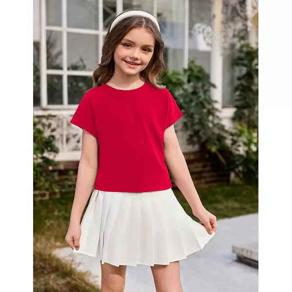 Arshiner Girls Shirt Crop Tops Short Sleeve Summer Drop Shoulder Batwing Sleeve Crewneck Loose T Shirt Tee