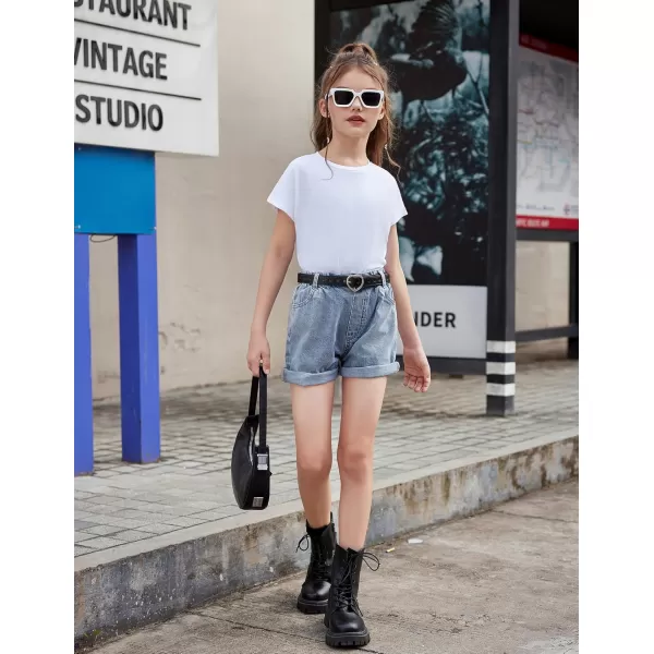 Arshiner Girls Shirt Crop Tops Short Sleeve Summer Drop Shoulder Batwing Sleeve Crewneck Loose T Shirt Tee