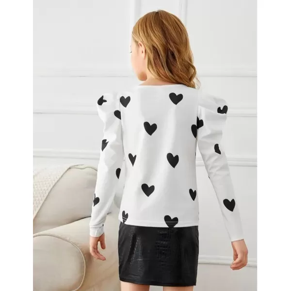 Arshiner Girls Shirts Puff Long Sleeve Shirts Casual Crewneck Tops Tunic Blouse