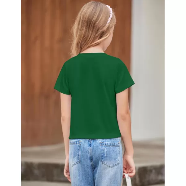 Arshiner Girls Short Sleeve Shirts Tie Knot Front Tops T Shirts for Kids Crewneck Cute Casual Tie Dye Tee Blouse