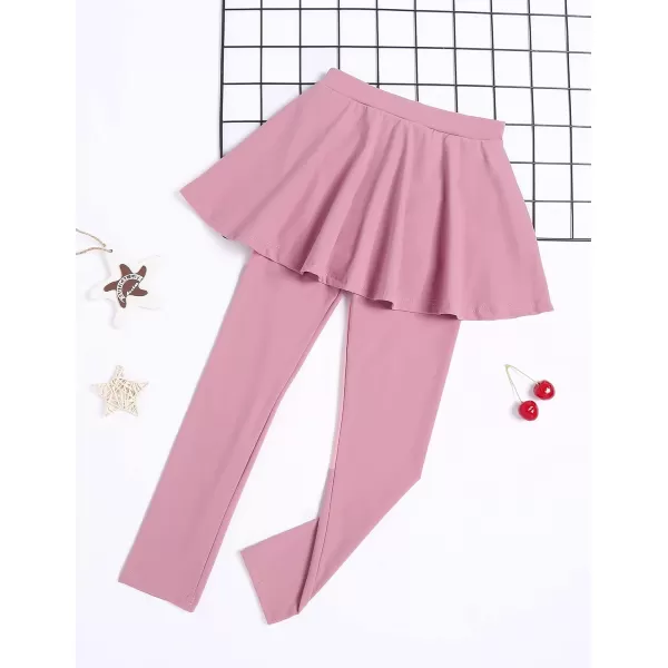 Arshiner Girls Sports Skirted Leggings Casual Ruffle Skater Skirt with Athletic Pants Pantskirts