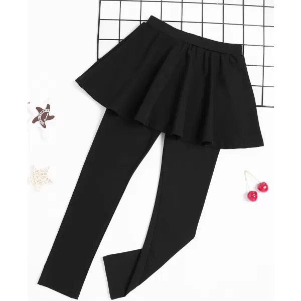 Arshiner Girls Sports Skirted Leggings Casual Ruffle Skater Skirt with Athletic Pants Pantskirts