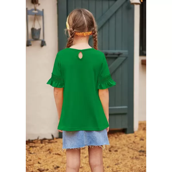 Arshiner Girls T-Shirt Kids Casual Tunic Tops Lace Short Sleeve Loose Soft Blouse