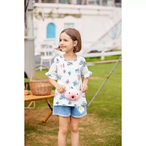 Arshiner Girls T-Shirt Kids Casual Tunic Tops Lace Short Sleeve Loose Soft Blouse