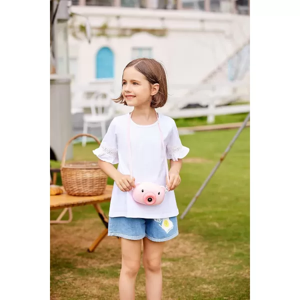 Arshiner Girls T-Shirt Kids Casual Tunic Tops Lace Short Sleeve Loose Soft Blouse