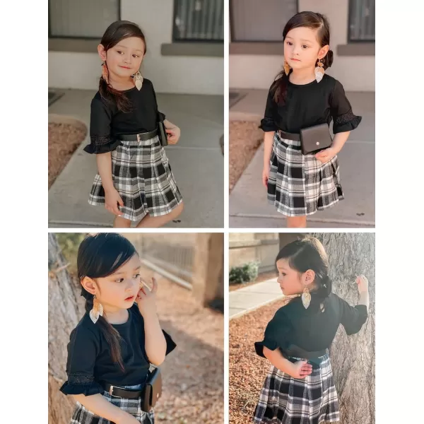 Arshiner Girls T-Shirt Kids Casual Tunic Tops Lace Short Sleeve Loose Soft Blouse