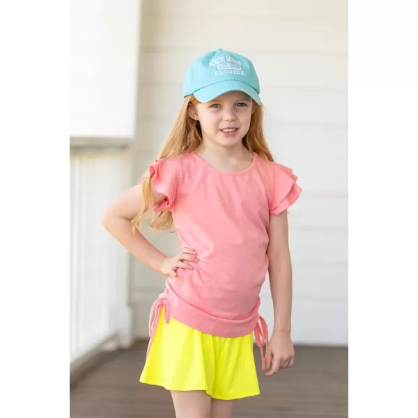 Arshiner Girls T Shirts Ruffle Short Sleeve Ruched Knot Side Tunic Blouse Summer Tee Tops