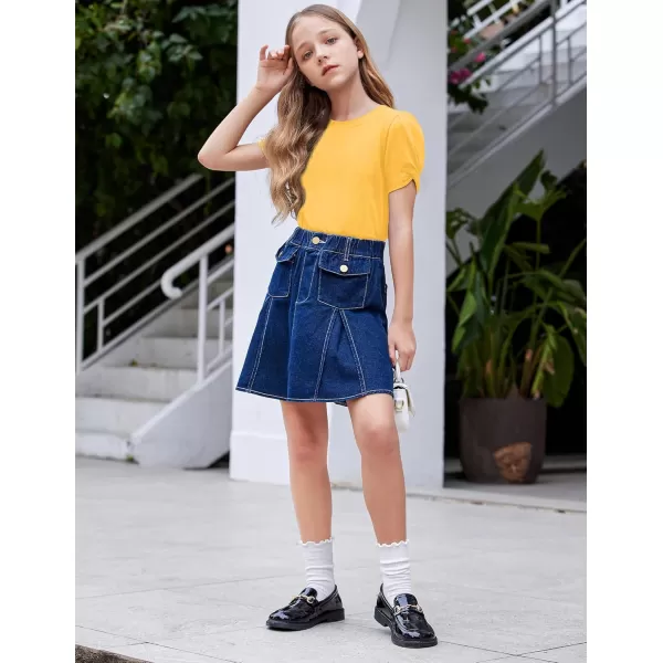 Arshiner Girls T Shirts Twist Short Sleeve Summer Shirts Fashion Crewneck Tops Tee Blouse