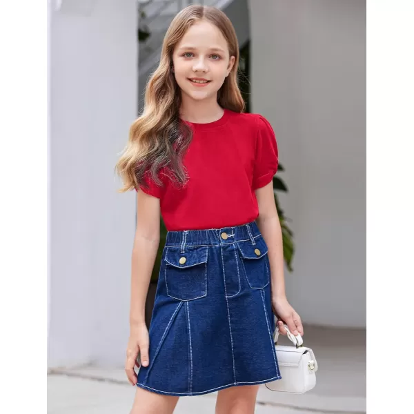 Arshiner Girls T Shirts Twist Short Sleeve Summer Shirts Fashion Crewneck Tops Tee Blouse