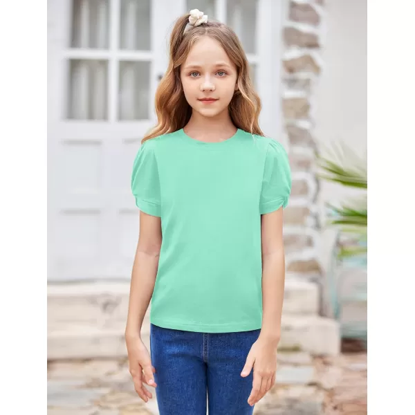 Arshiner Girls T Shirts Twist Short Sleeve Summer Shirts Fashion Crewneck Tops Tee Blouse