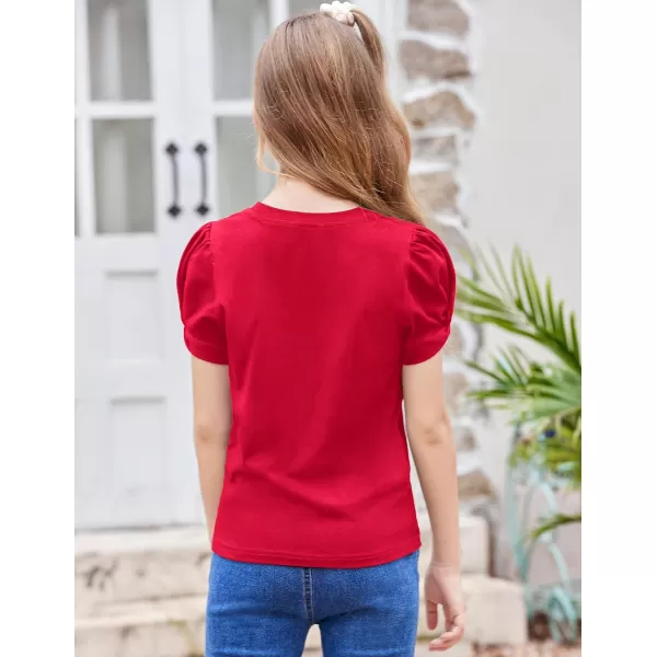 Arshiner Girls T Shirts Twist Short Sleeve Summer Shirts Fashion Crewneck Tops Tee Blouse