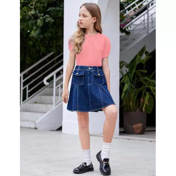 Arshiner Girls T Shirts Twist Short Sleeve Summer Shirts Fashion Crewneck Tops Tee Blouse