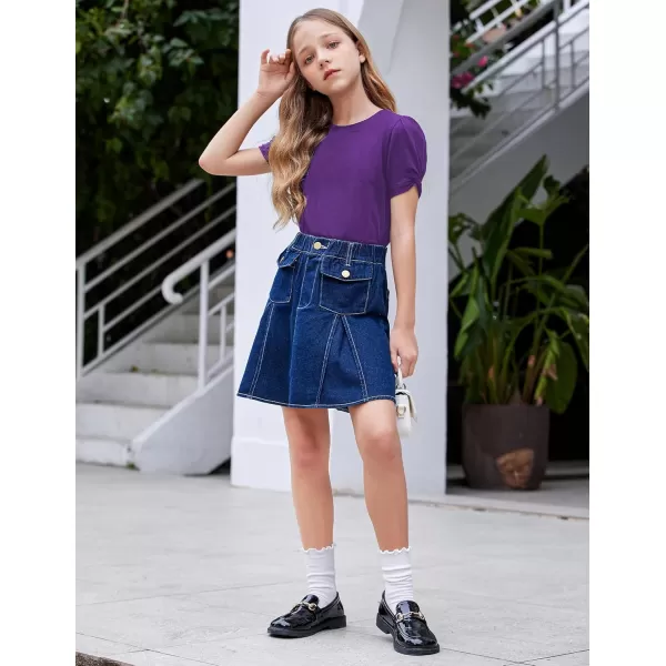 Arshiner Girls T Shirts Twist Short Sleeve Summer Shirts Fashion Crewneck Tops Tee Blouse