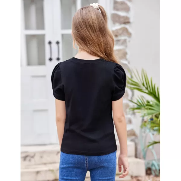 Arshiner Girls T Shirts Twist Short Sleeve Summer Shirts Fashion Crewneck Tops Tee Blouse