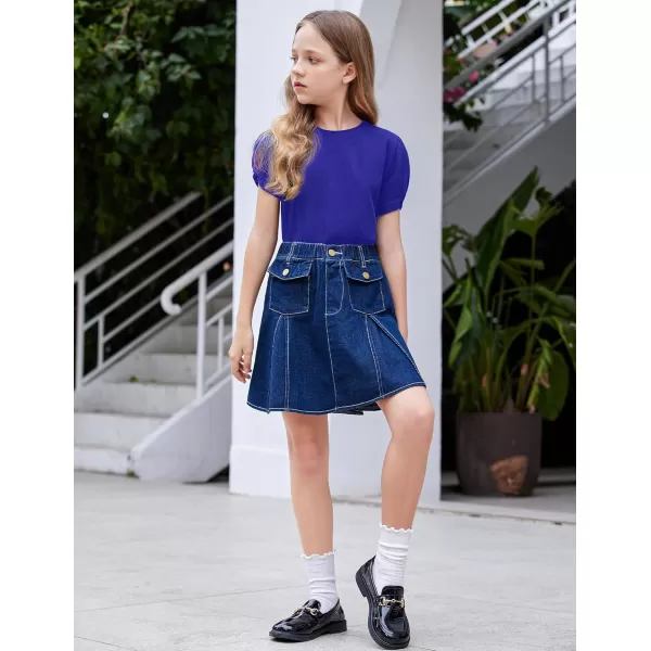Arshiner Girls T Shirts Twist Short Sleeve Summer Shirts Fashion Crewneck Tops Tee Blouse