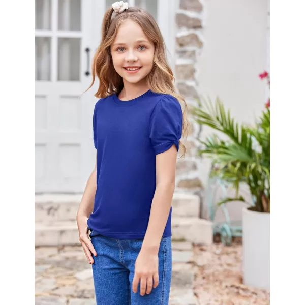 Arshiner Girls T Shirts Twist Short Sleeve Summer Shirts Fashion Crewneck Tops Tee Blouse