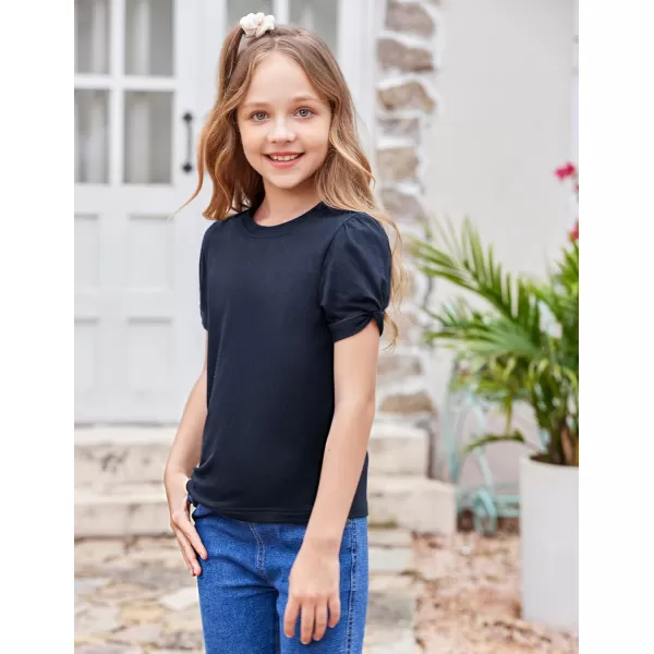 Arshiner Girls T Shirts Twist Short Sleeve Summer Shirts Fashion Crewneck Tops Tee Blouse