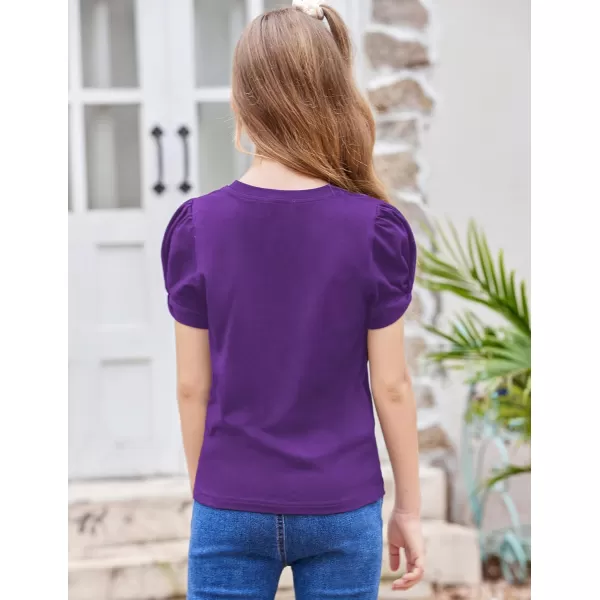 Arshiner Girls T Shirts Twist Short Sleeve Summer Shirts Fashion Crewneck Tops Tee Blouse