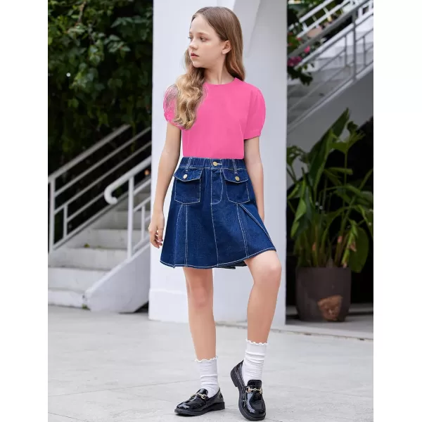 Arshiner Girls T Shirts Twist Short Sleeve Summer Shirts Fashion Crewneck Tops Tee Blouse