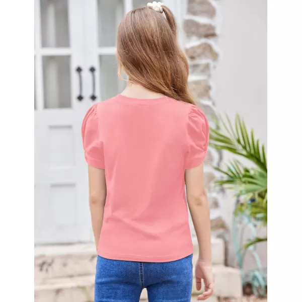 Arshiner Girls T Shirts Twist Short Sleeve Summer Shirts Fashion Crewneck Tops Tee Blouse