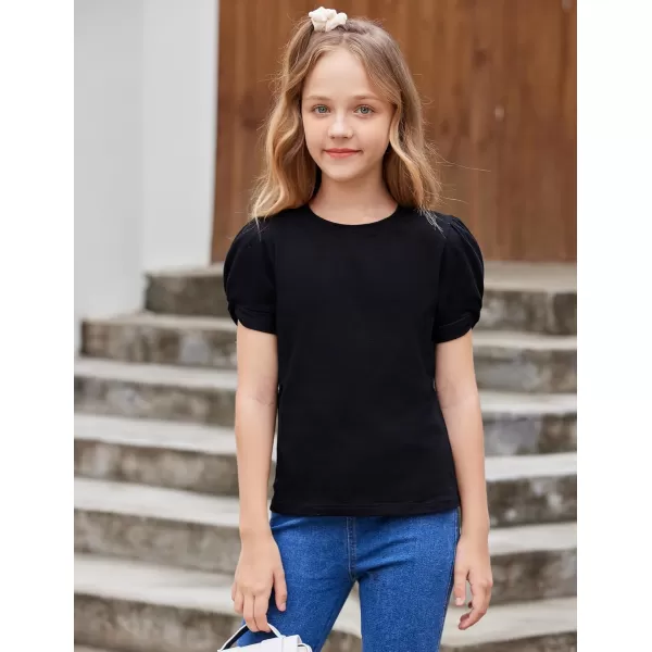 Arshiner Girls T Shirts Twist Short Sleeve Summer Shirts Fashion Crewneck Tops Tee Blouse