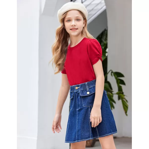 Arshiner Girls T Shirts Twist Short Sleeve Summer Shirts Fashion Crewneck Tops Tee Blouse