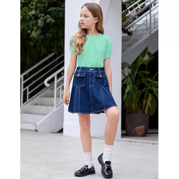 Arshiner Girls T Shirts Twist Short Sleeve Summer Shirts Fashion Crewneck Tops Tee Blouse