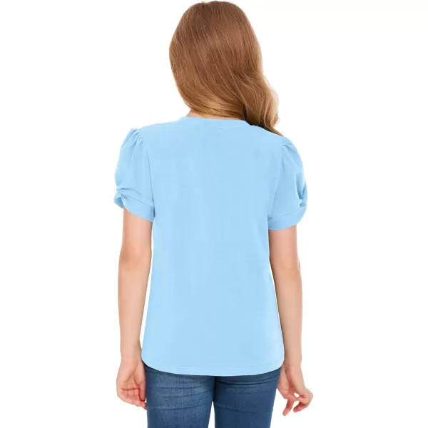 Arshiner Girls T Shirts Twist Short Sleeve Summer Shirts Fashion Crewneck Tops Tee Blouse