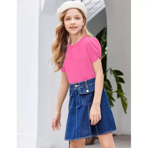 Arshiner Girls T Shirts Twist Short Sleeve Summer Shirts Fashion Crewneck Tops Tee Blouse