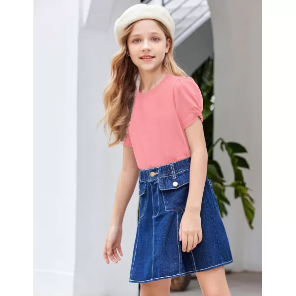 Arshiner Girls T Shirts Twist Short Sleeve Summer Shirts Fashion Crewneck Tops Tee Blouse