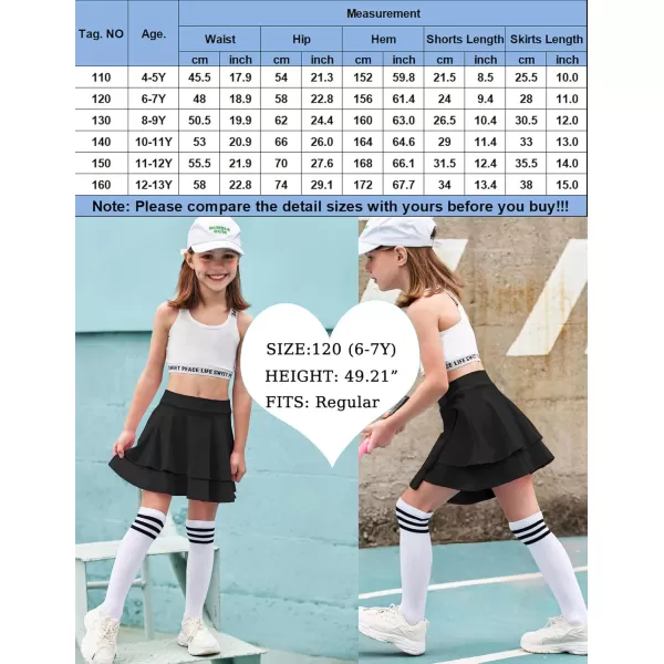 Arshiner Girls Tennis Skirt with Shorts High Waisted Active Skort Running Workout Athletic Golf Skirts with Pockets