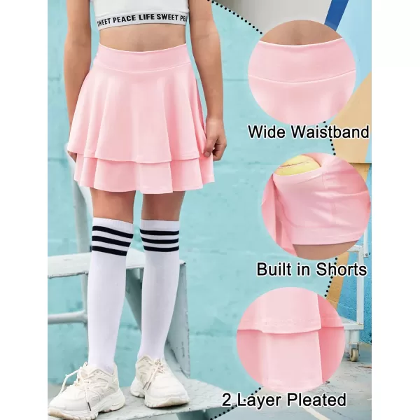 Arshiner Girls Tennis Skirt with Shorts High Waisted Active Skort Running Workout Athletic Golf Skirts with Pockets