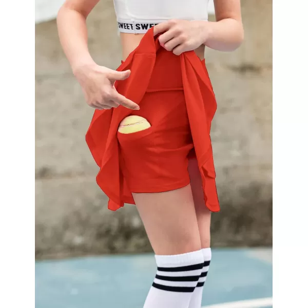 Arshiner Girls Tennis Skirt with Shorts High Waisted Active Skort Running Workout Athletic Golf Skirts with Pockets