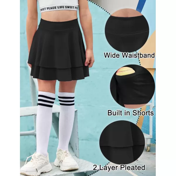 Arshiner Girls Tennis Skirt with Shorts High Waisted Active Skort Running Workout Athletic Golf Skirts with Pockets