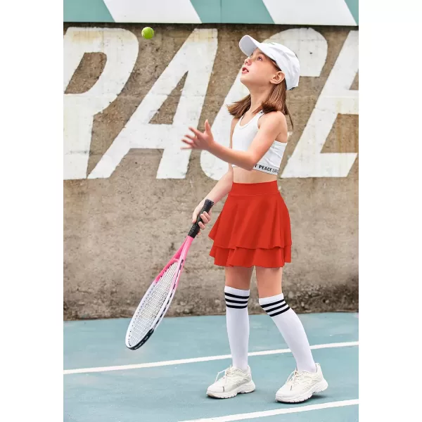 Arshiner Girls Tennis Skirt with Shorts High Waisted Active Skort Running Workout Athletic Golf Skirts with Pockets
