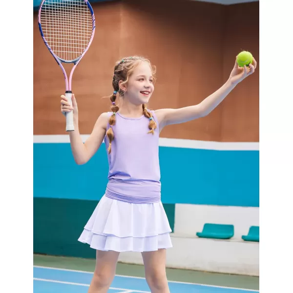 Arshiner Girls Tennis Skirt with Shorts High Waisted Active Skort Running Workout Athletic Golf Skirts with Pockets