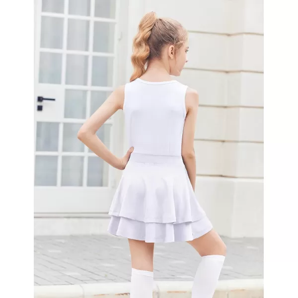 Arshiner Girls Tennis Skirt with Shorts High Waisted Active Skort Running Workout Athletic Golf Skirts with Pockets