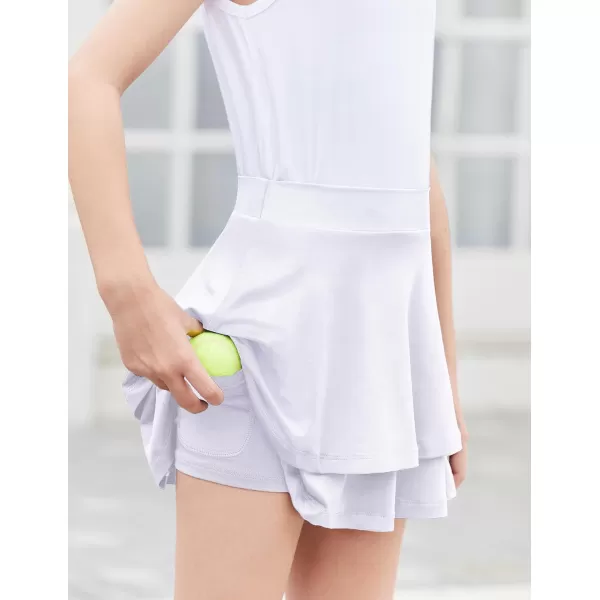 Arshiner Girls Tennis Skirt with Shorts High Waisted Active Skort Running Workout Athletic Golf Skirts with Pockets