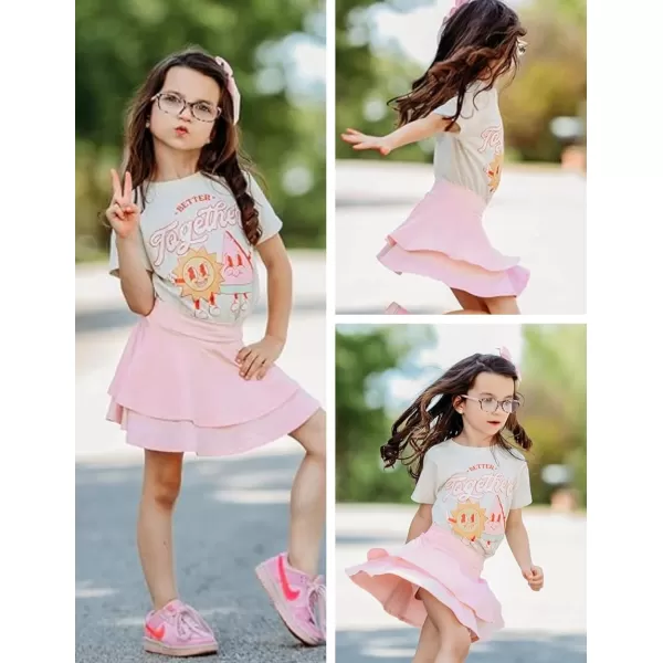 Arshiner Girls Tennis Skirt with Shorts High Waisted Active Skort Running Workout Athletic Golf Skirts with Pockets