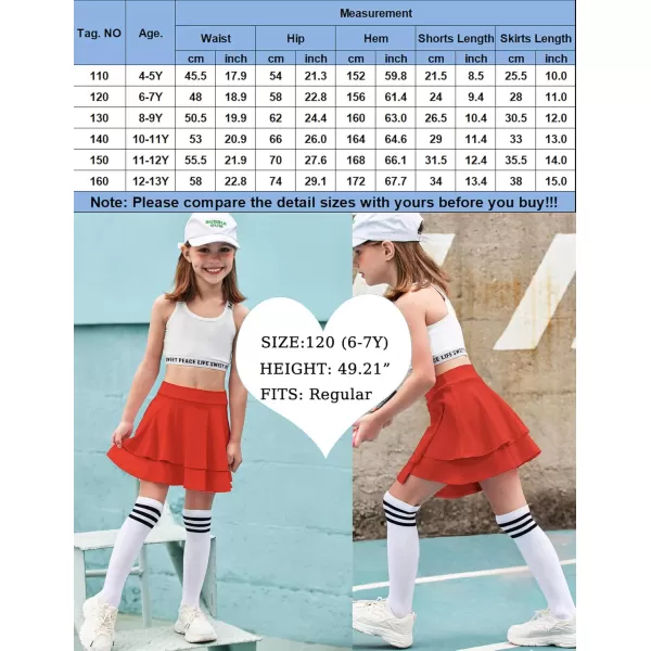 Arshiner Girls Tennis Skirt with Shorts High Waisted Active Skort Running Workout Athletic Golf Skirts with Pockets