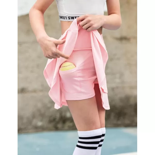 Arshiner Girls Tennis Skirt with Shorts High Waisted Active Skort Running Workout Athletic Golf Skirts with Pockets