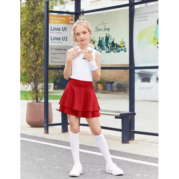 Arshiner Girls Tennis Skirt with Shorts High Waisted Active Skort Running Workout Athletic Golf Skirts with Pockets