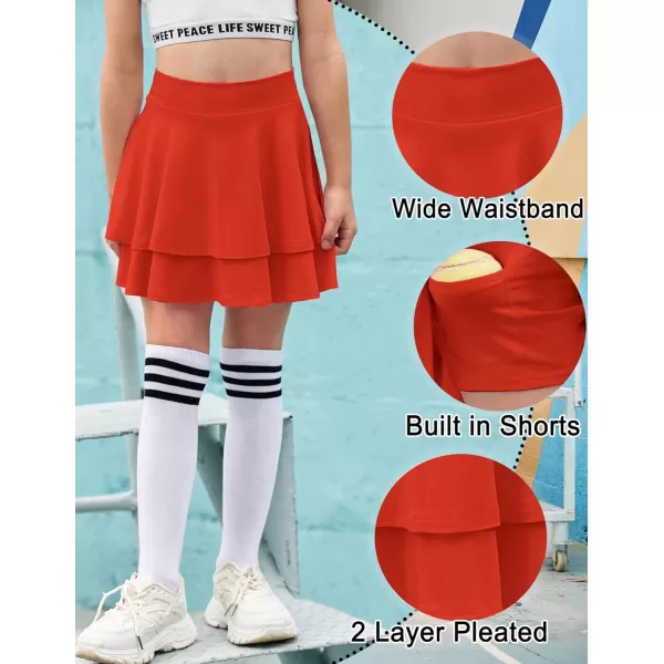 Arshiner Girls Tennis Skirt with Shorts High Waisted Active Skort Running Workout Athletic Golf Skirts with Pockets