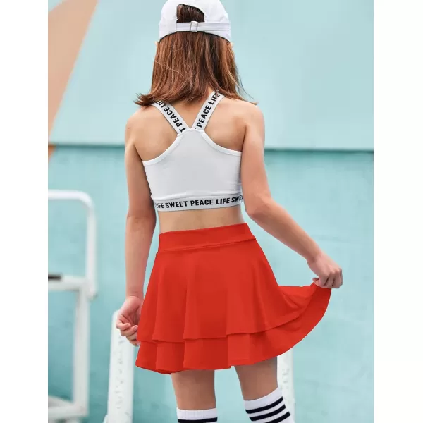 Arshiner Girls Tennis Skirt with Shorts High Waisted Active Skort Running Workout Athletic Golf Skirts with Pockets